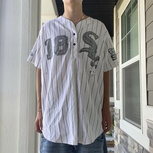 Esleep Dorm Chicago White Sox MLB Baseball Jersey Pinstripe One Size White Black